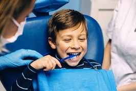 happy child at the dentist